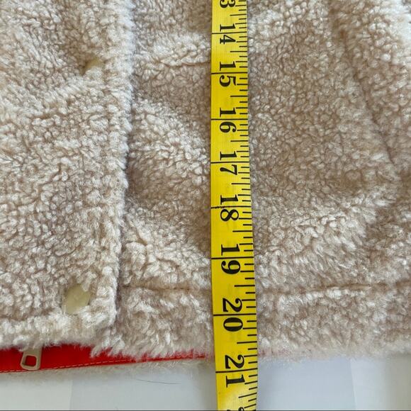 BP Nordstrom Sherpa Jacket Beige with Orange Accents Size Small - Picture 16 of 16